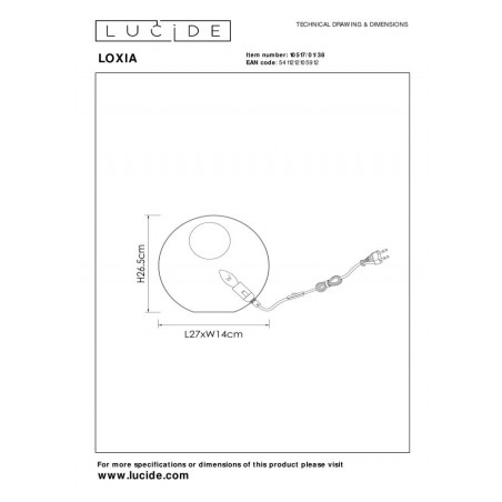 Lucide Lampa stołowa LOXIA 10517/01/38 beżowy