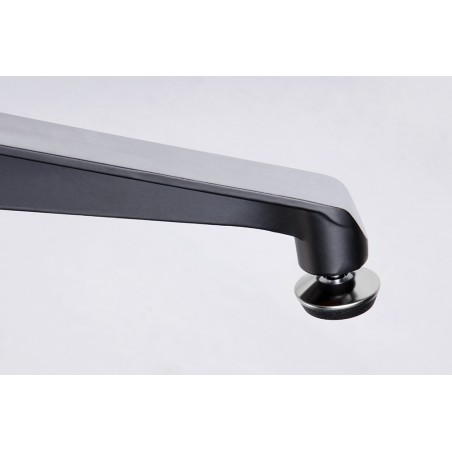 Fotel LOUNGE czarny / orzech - skóra naturalna