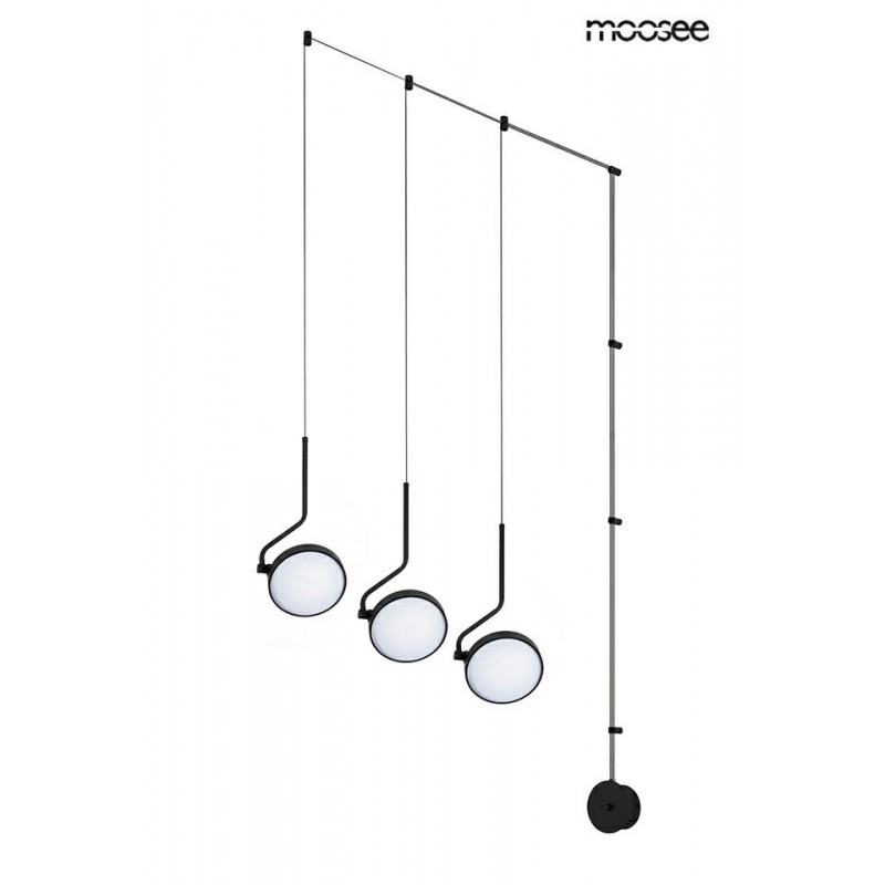 MOOSEE lampa ścienna FLAT 3 czarna