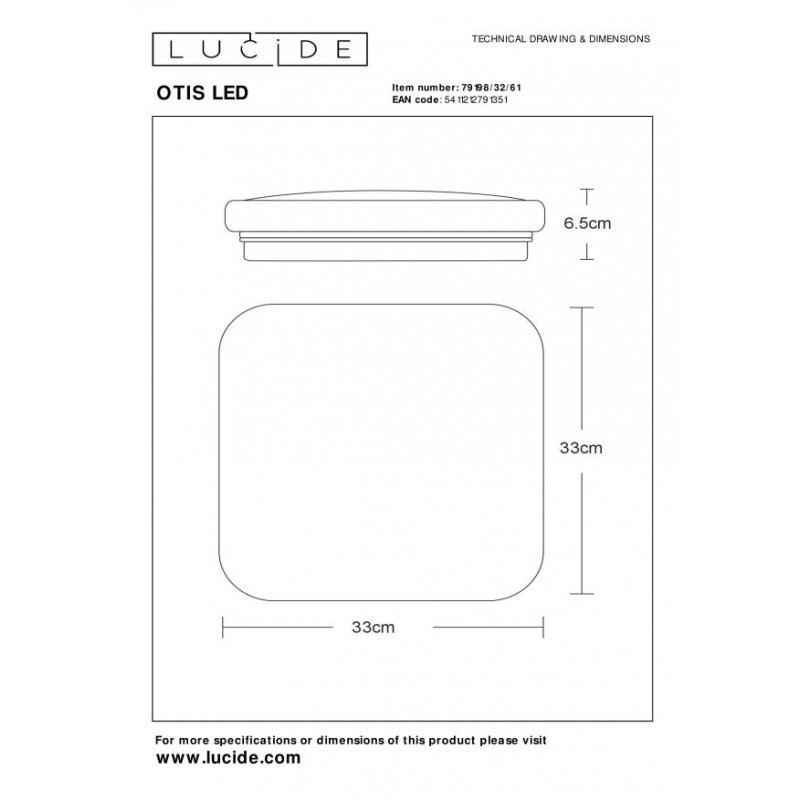 Lucide Lampa natynkowa LED OTIS 79198/32/61 biały