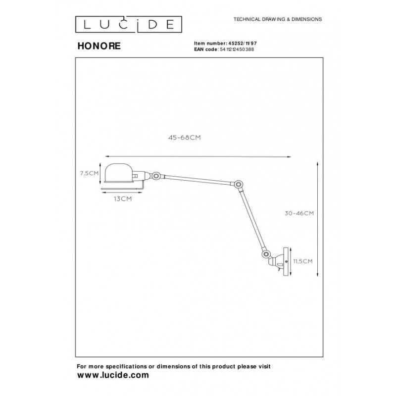 Lucide Kinkiet HONORE 45252/11/97 brązowy i odcienie brązu, szary i odcienie szarości