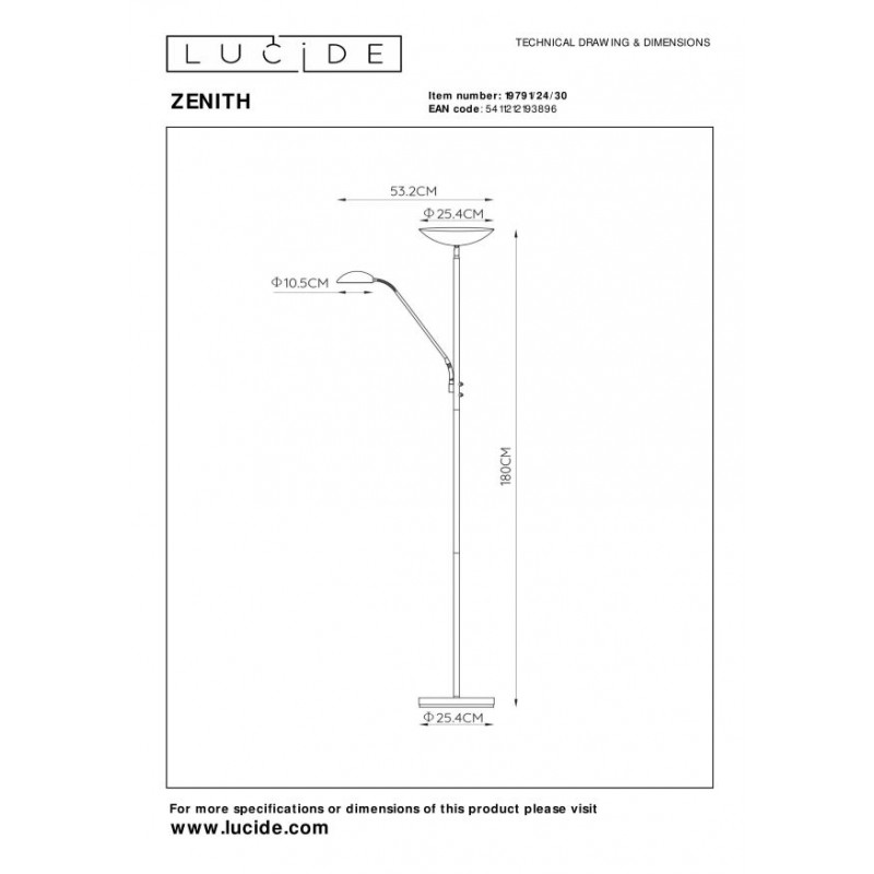 Lucide Lampa podłogowa ZENITH 19791/24/30 czarny