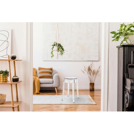 Stołek CHARLES 46 transparentny - poliwęglan