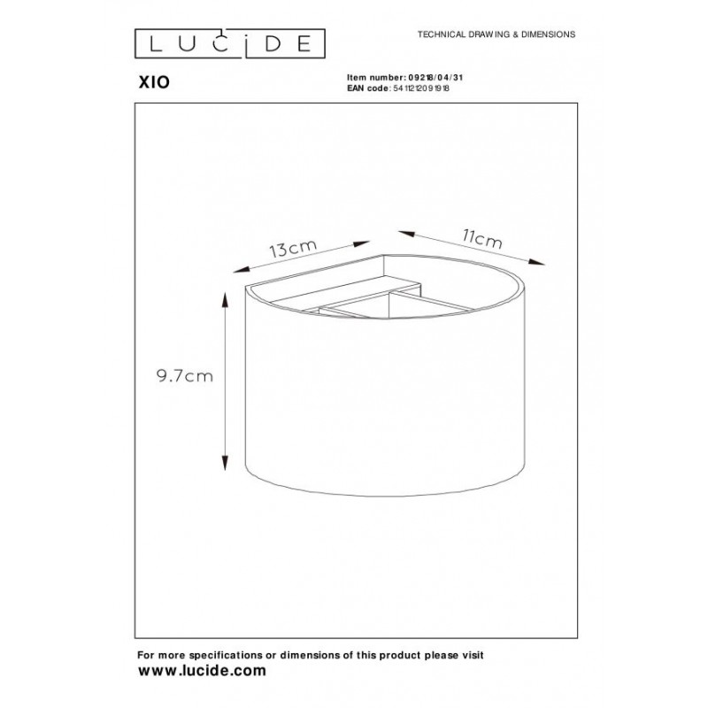 Lucide Kinkiet XIO 09218/04/31 biały