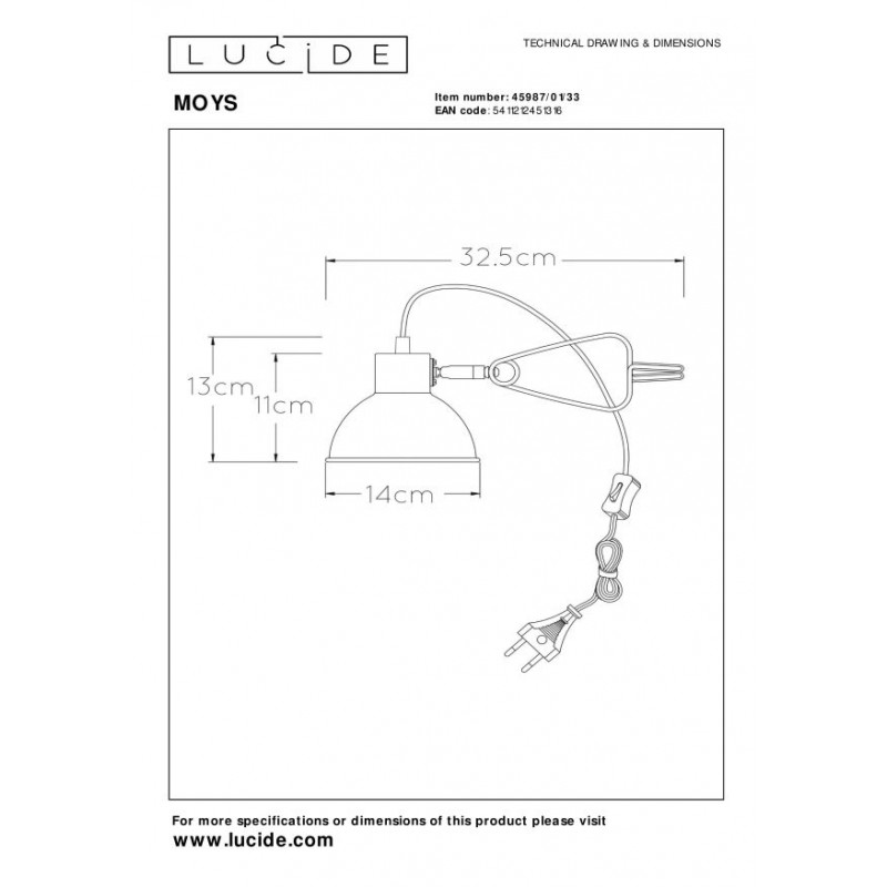 Lucide Lampa biurkowa MOYS 45987/01/33 zielony