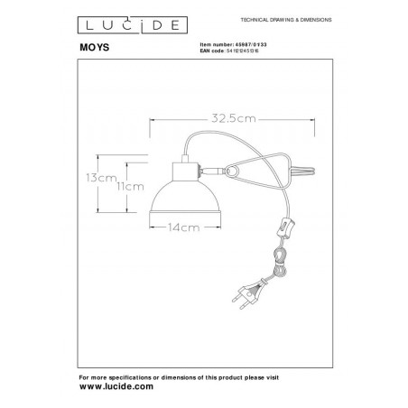Lucide Lampa biurkowa MOYS 45987/01/33 zielony