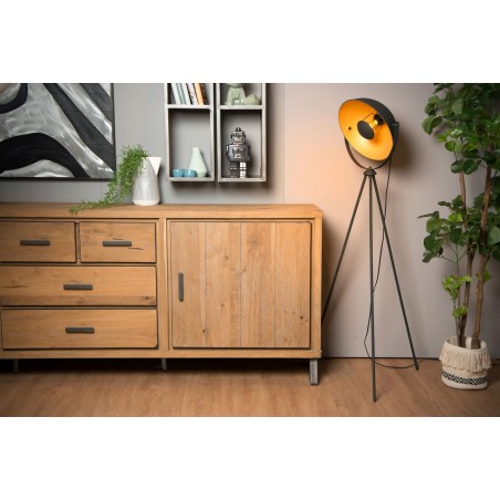 Lucide Lampa podłogowa ALVARO 05730/01/30 czarny, złoty i odcienie złota