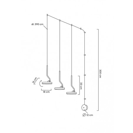 MOOSEE lampa ścienna FLAT 3 czarna