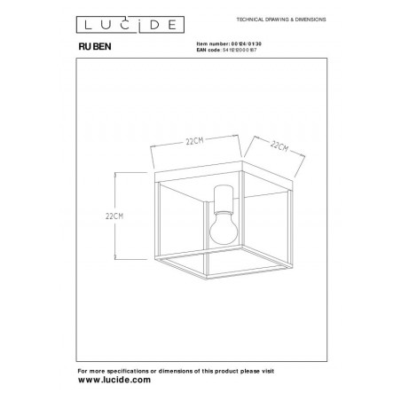 Lucide Lampa natynkowa RUBEN 00124/01/30 czarny, złoty i odcienie złota