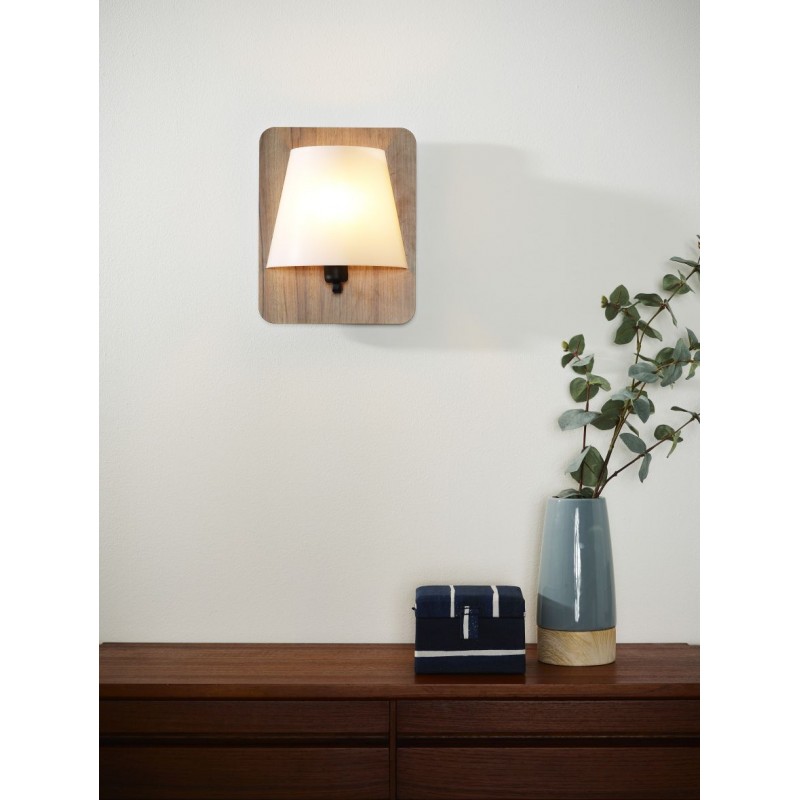 Lucide Kinkiet IDAHO 77281/01/70 drewno jasne i ciemne, biały