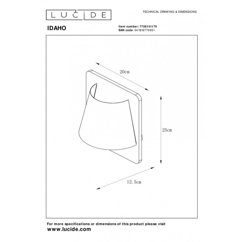 Lucide Kinkiet IDAHO 77281/01/70 drewno jasne i ciemne, biały
