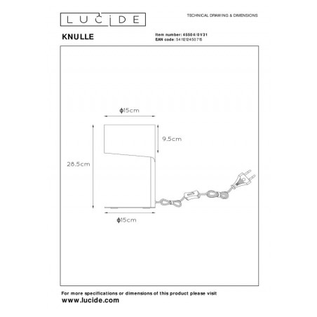 Lucide Lampa stołowa KNULLE 45504/01/31 biały