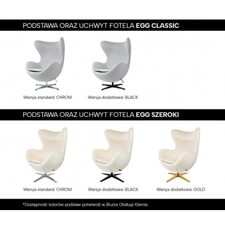 Fotel EGG SZEROKI VELVET jasny róż.30 - welur, podstawa stal