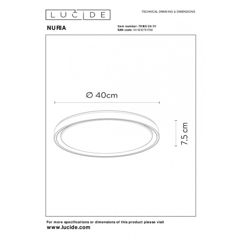 Lucide Lampa natynkowa LED NURIA 79182/24/31 biały