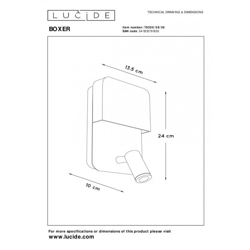 Lucide Kinkiet BOXER 79200/08/30 czarny