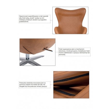 Fotel EGG CLASSIC musztardowy.21 - wełna, podstawa aluminiowa