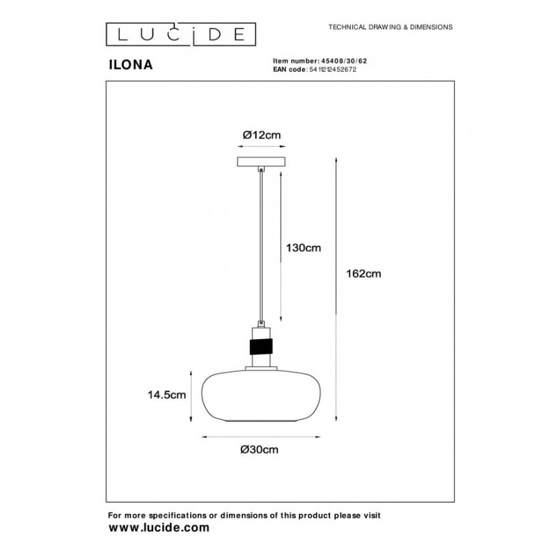 Lucide Lampa wisząca nowoczesna ILONA 45408/30/62 czarny, inny