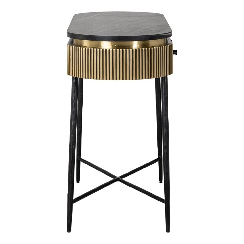 RICHMOND konsola IRONVILLE - marmur, metal, MDF, sklejka brzozowa