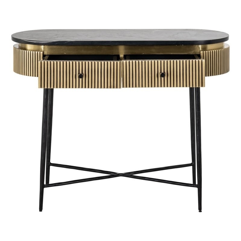 RICHMOND konsola IRONVILLE - marmur, metal, MDF, sklejka brzozowa