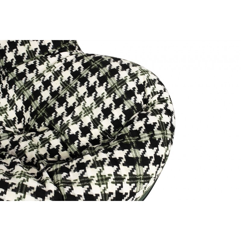 Fotel bujany FATTY zielona pepitka