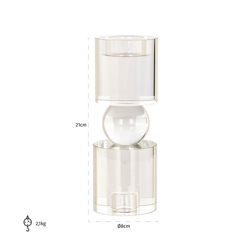 RICHMOND świecznik ZAHRA transparentny