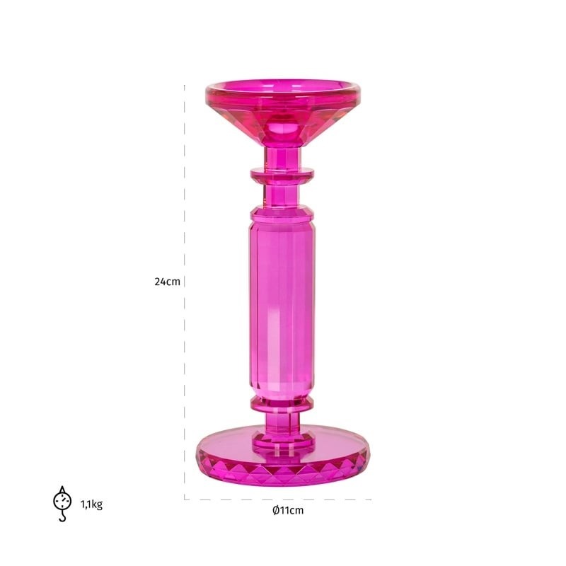 RICHMOND świecznik POPPY różowy