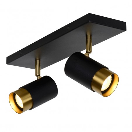 Lucide Reflektor sufitowy FLORIS 35913/02/30 czarny, złoty i odcienie złota