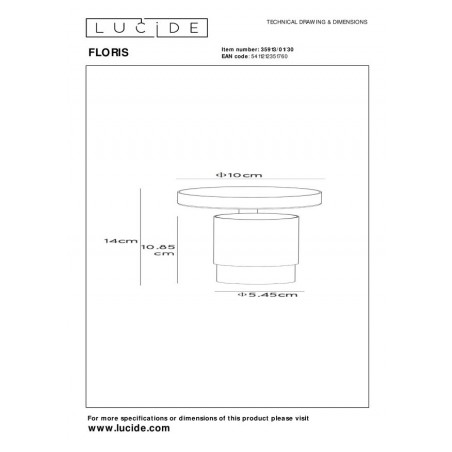 Lucide Reflektor sufitowy FLORIS 35913/01/30 czarny, złoty i odcienie złota