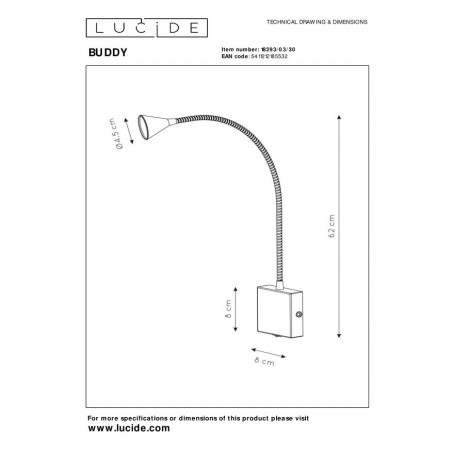 Lucide Kinkiet BUDDY 18293/03/30 czarny, srebrny i odcienie srebra
