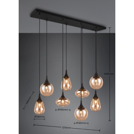 Trio Lampa wisząca nowoczesna LUMINA 317000813 czarny, inny