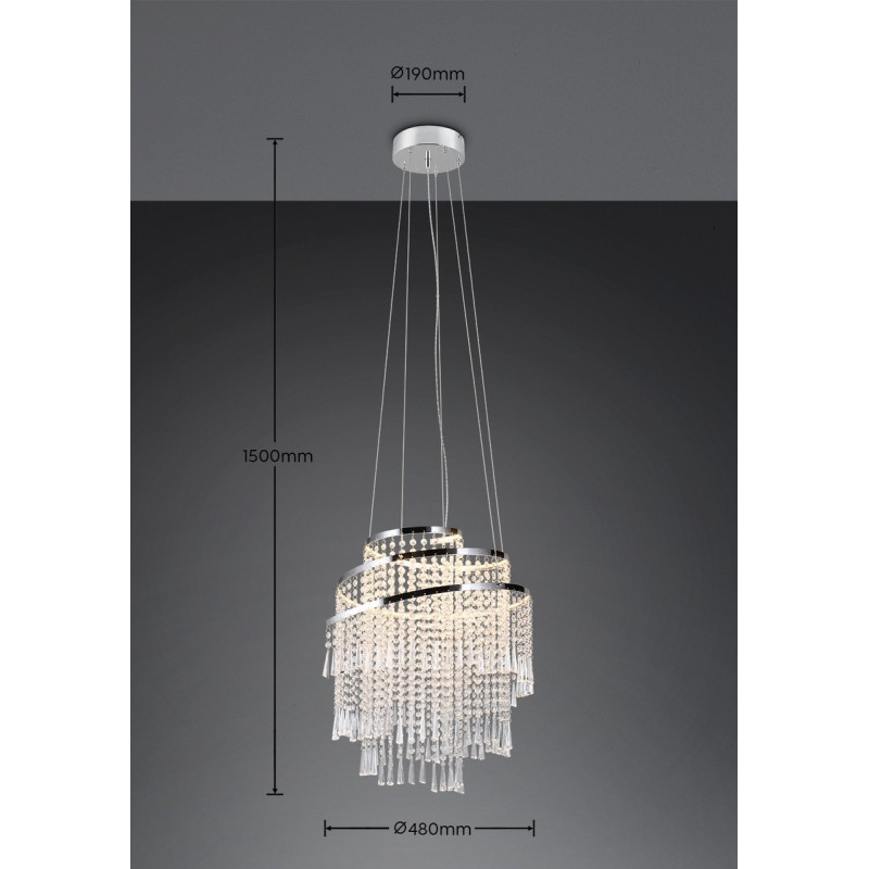 RL Lampa wisząca LED nowoczesna POMP R37349106 srebrny i odcienie srebra