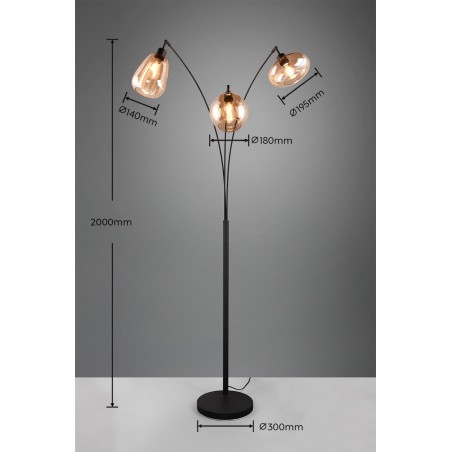 Trio Lampa podłogowa LUMINA 417000313 czarny, inny