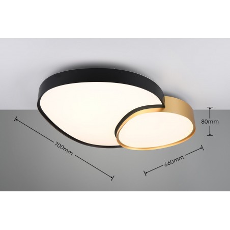 Trio Lampa natynkowa LED RISE 647519280 czarny, złoty i odcienie złota