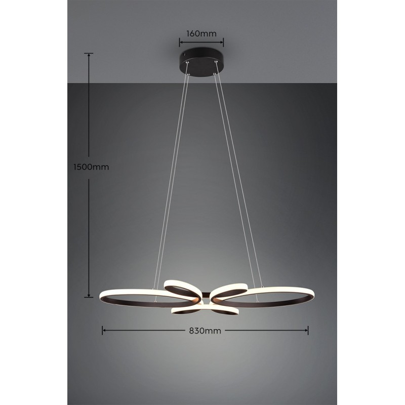 Trio Lampa wisząca LED nowoczesna FLY 345619132 czarny