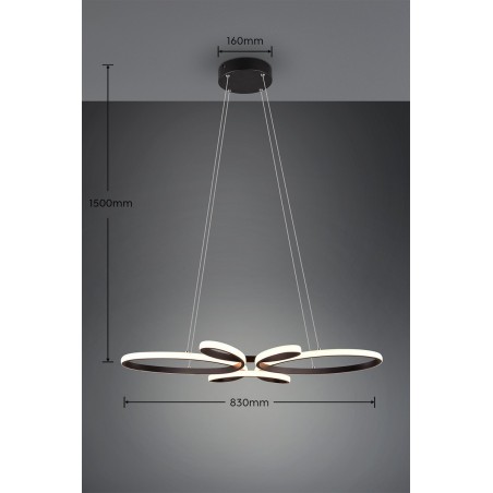 Trio Lampa wisząca LED nowoczesna FLY 345619132 czarny