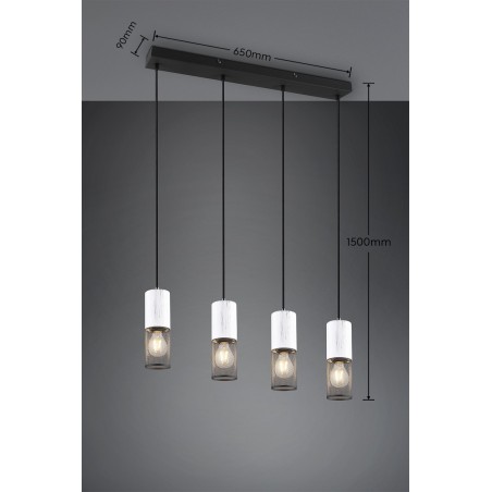 Trio Lampa wisząca nowoczesna TOSH 304300434 czarny, biały