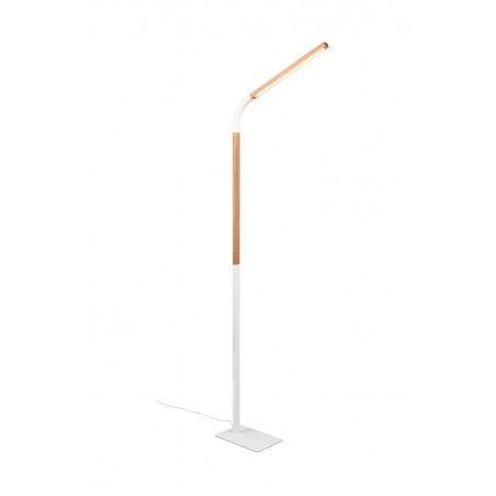 Trio Lampa podłogowa NORRIS 445210131 biały, drewno jasne i ciemne