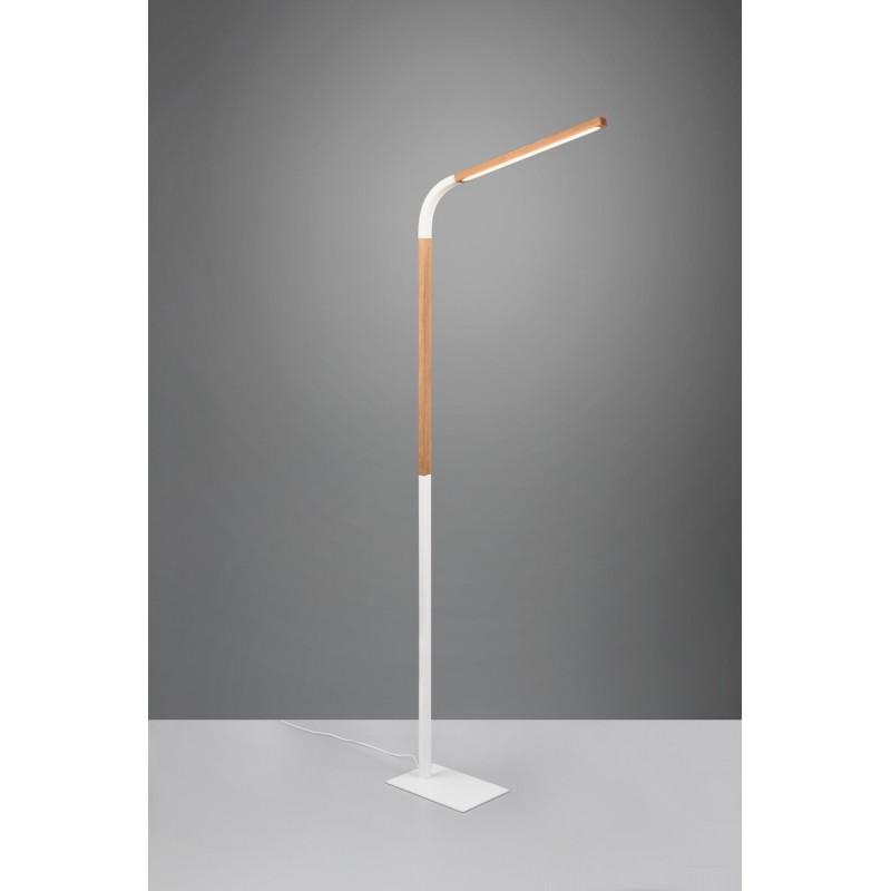 Trio Lampa podłogowa NORRIS 445210131 biały, drewno jasne i ciemne