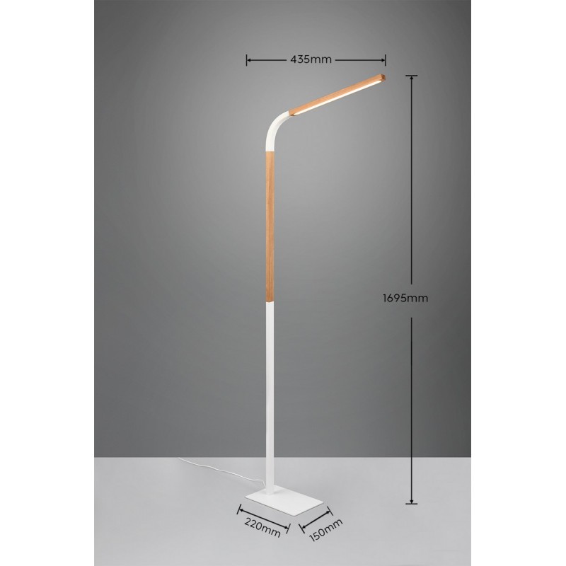 Trio Lampa podłogowa NORRIS 445210131 biały, drewno jasne i ciemne