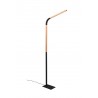 Trio Lampa podłogowa NORRIS 445210132 czarny, drewno jasne i ciemne