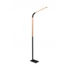 Trio Lampa podłogowa NORRIS 445210132 czarny, drewno jasne i ciemne