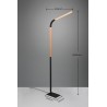 Trio Lampa podłogowa NORRIS 445210132 czarny, drewno jasne i ciemne