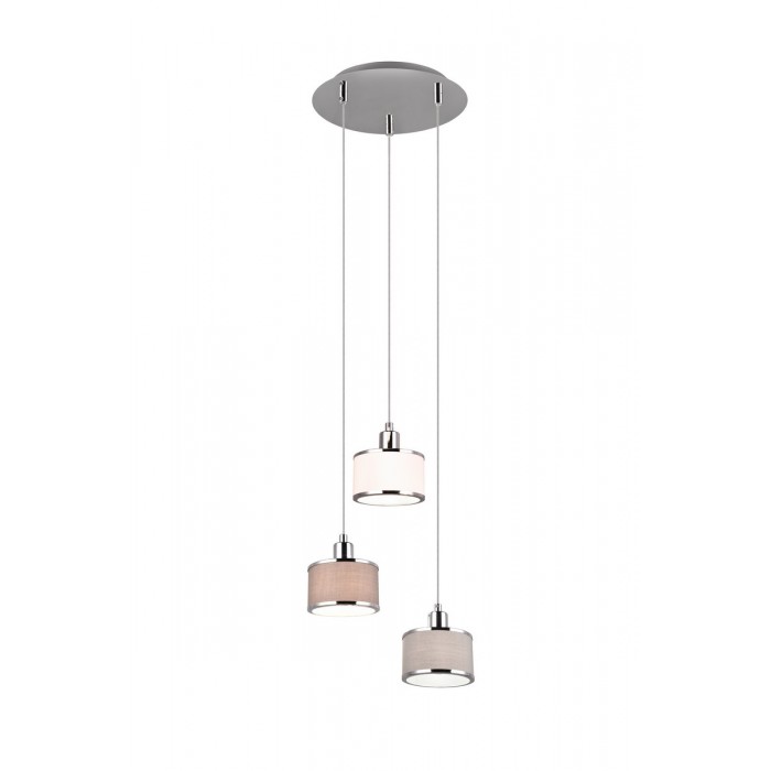 Trio Lampa wisząca nowoczesna KAPRUN 311630306 srebrny i odcienie srebra