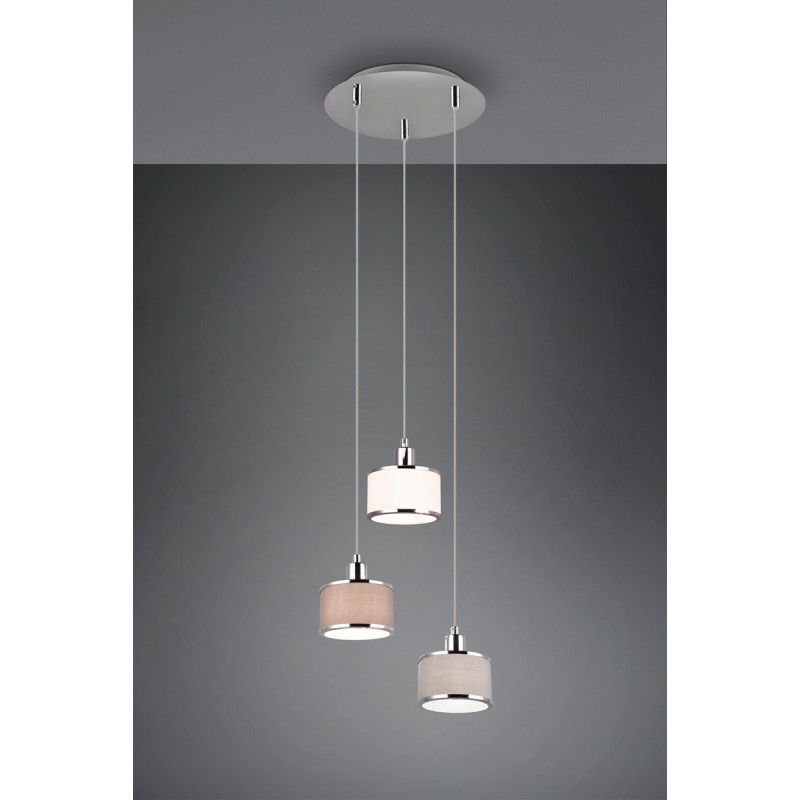 Trio Lampa wisząca nowoczesna KAPRUN 311630306 srebrny i odcienie srebra