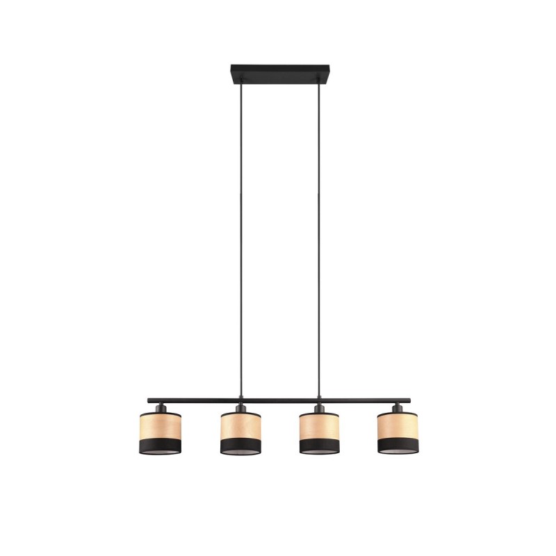 RL Lampa wisząca nowoczesna BOLZANO R31664032 czarny, drewno jasne i ciemne