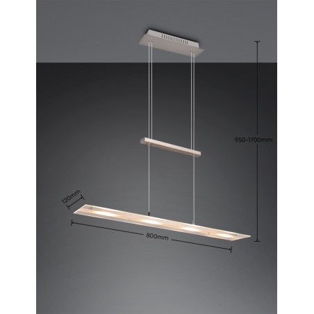 RL Lampa wisząca LED nowoczesna MILOS R32004107 srebrny i odcienie srebra