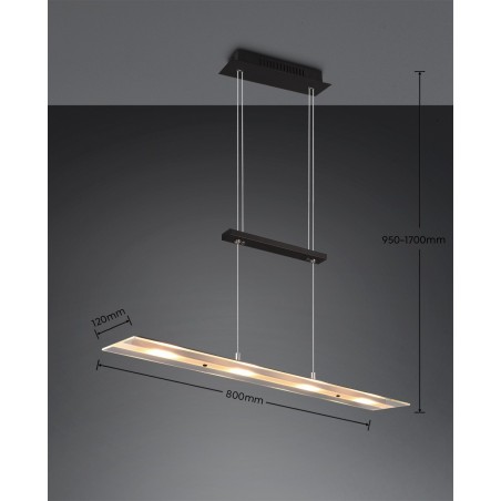 RL Lampa wisząca LED nowoczesna MILOS R32004132 czarny