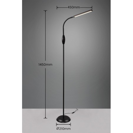 RL Lampa podłogowa TORO R47641102 czarny