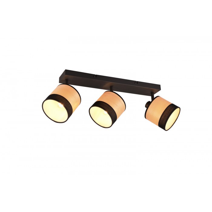 RL Reflektor sufitowy BOLZANO R81663032 czarny, drewno jasne i ciemne