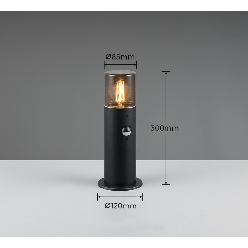 Trio Lampa zewnętrzna stojąca HOOSIC - CZUJNIK RUCHU 522260132 czarny